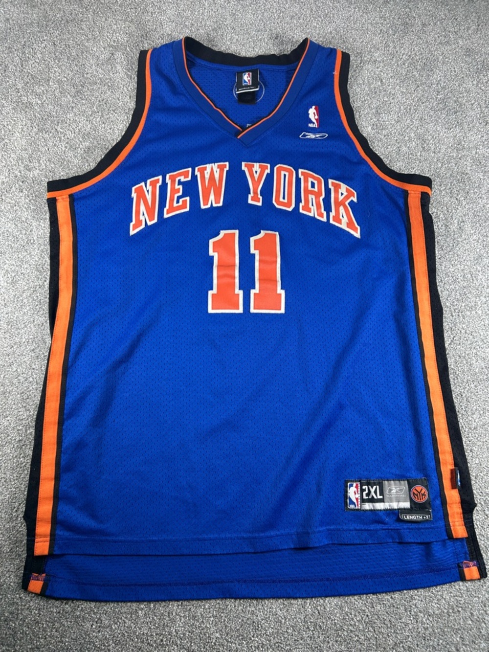 Reebok NBA New York Knicks Blue & Orange #11 Crawford Jersey